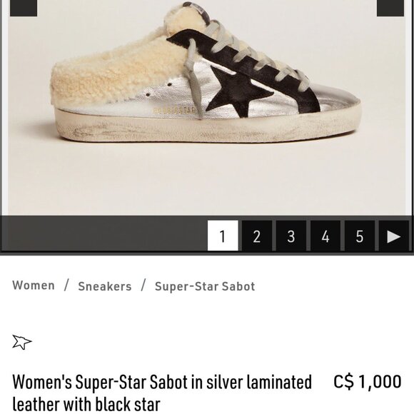 Golden Goose Women's Super-Star Sabot/Shearling sheepskin sneakers - Picture 4 of 5